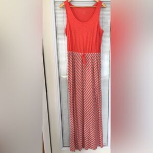 Sonoma Life + Style Tank Maxi Dress Orange Coral Gray